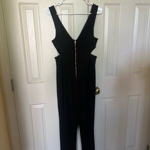 Rolla Coster Black V-Neck Jumpsuit with Waist Cutouts